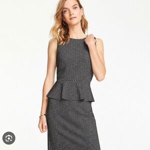 NWT Ann Taylor Petite Peplum Herringbone Dress Size 0P